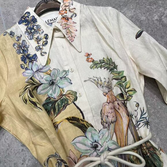 Alemais Oleander Mini Dress in Linen - Picture 6 of 9